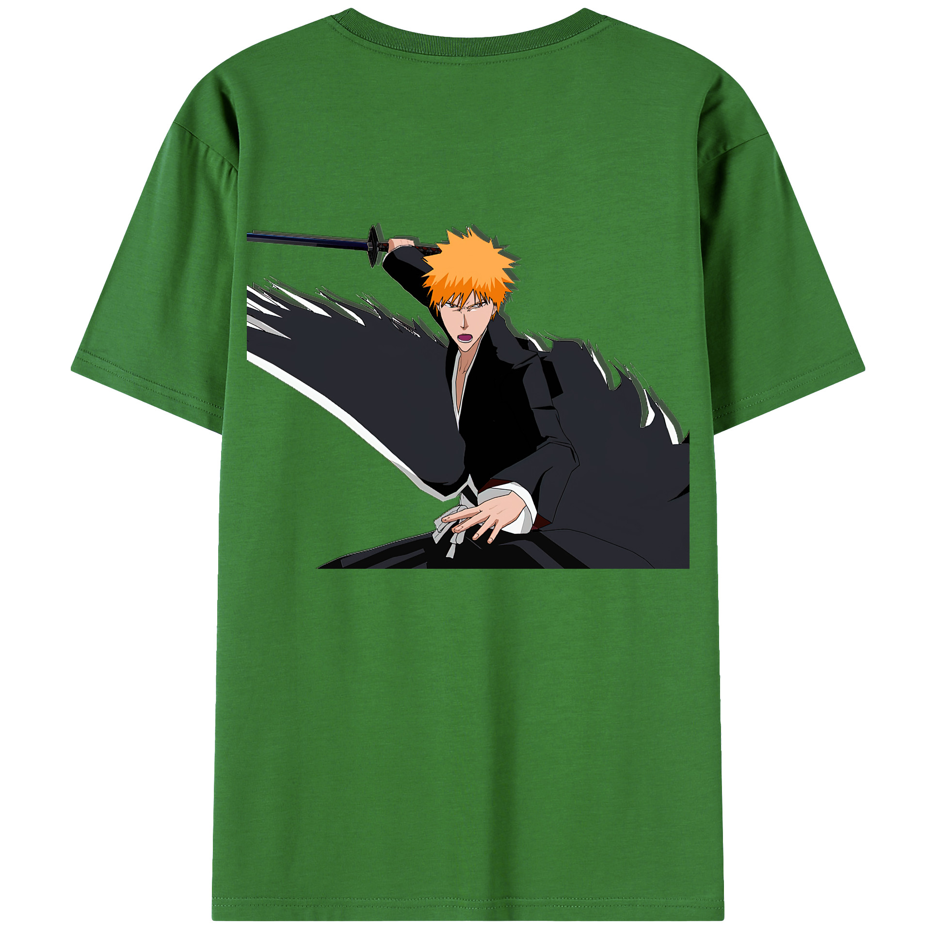 （画像用） ブリーチ 黒崎一護（くろさき いちご）BLEACH Kurosaki Ichigo レディース半袖Tシャツ(バックプリント)